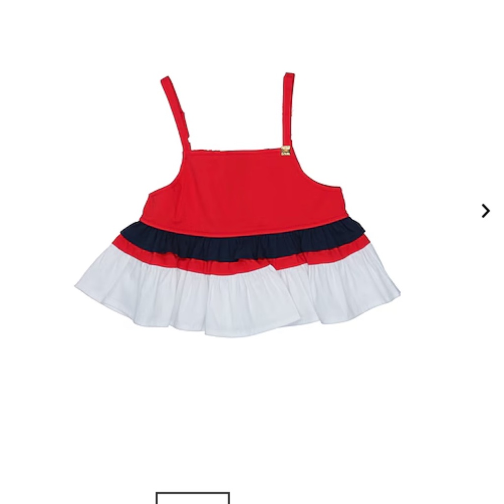 Italy Manila Grace Red Ruffle Summer Girl Top Sz. 7